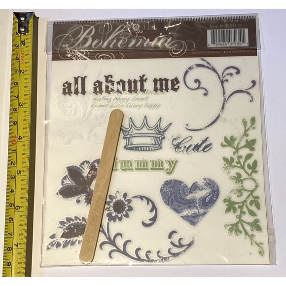 Lot Of 3 MME Rubons My Minds Eye Transfer Bohemia Backyard New scrapbook journal - Picture 2 of 4